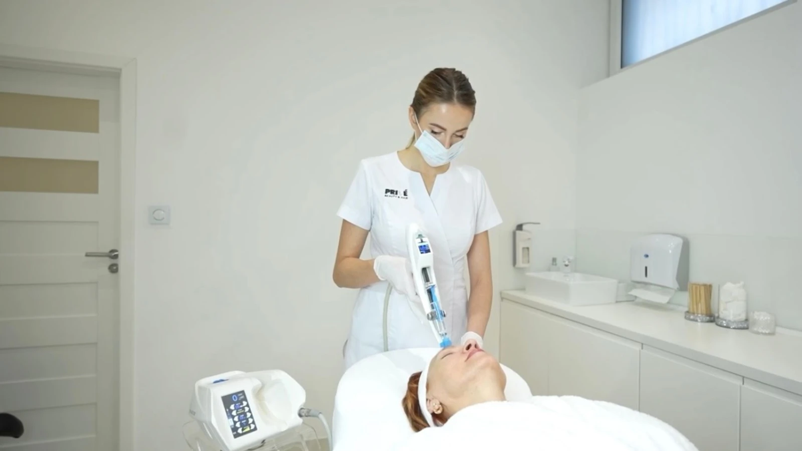Podawanie preparatu urządzeniem Vital Injector na twarz w PRIVE Gdańsk