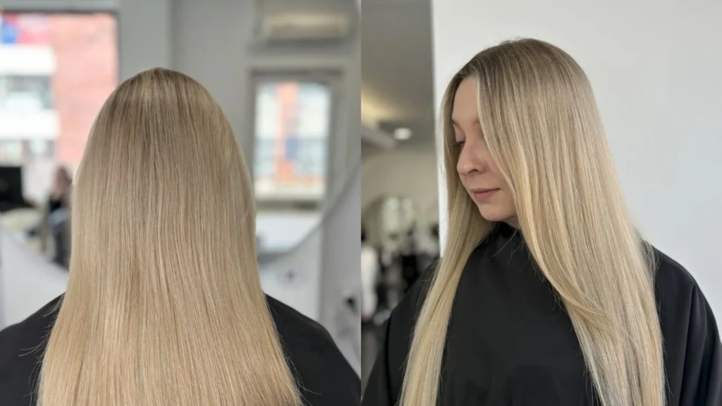 Przedłużanie włosów – efekt przed i po w PRIVE Beauty & Hair w Gdańsku