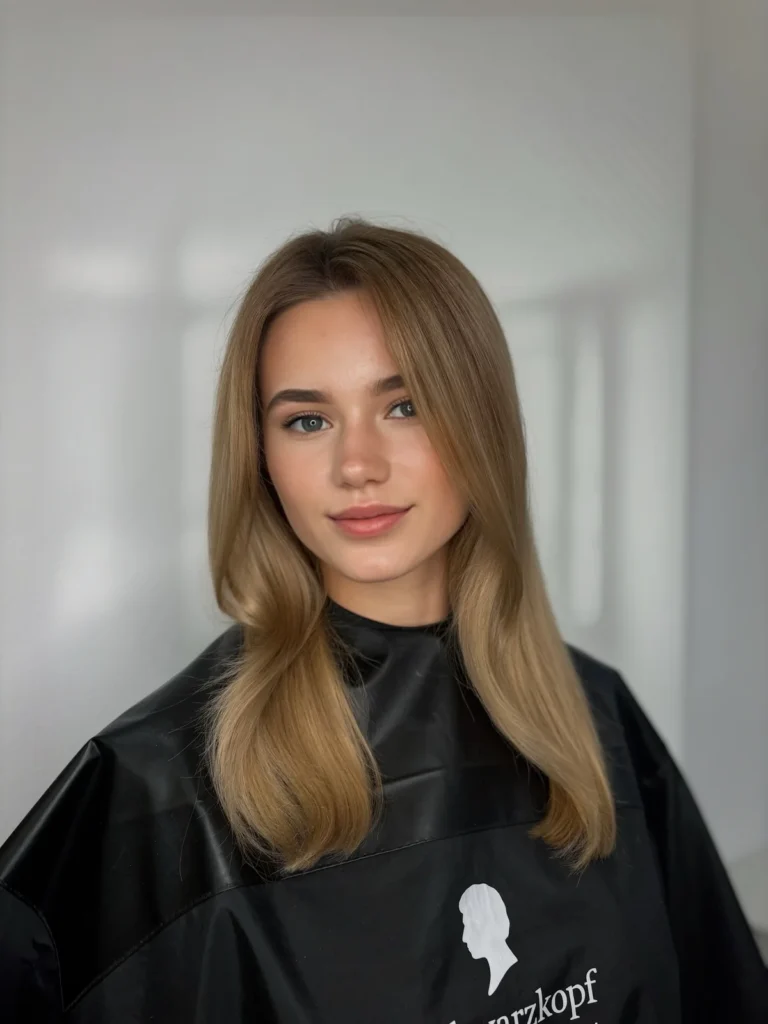 Naturalny blond z subtelnym przejściem koloru i miękkimi falami